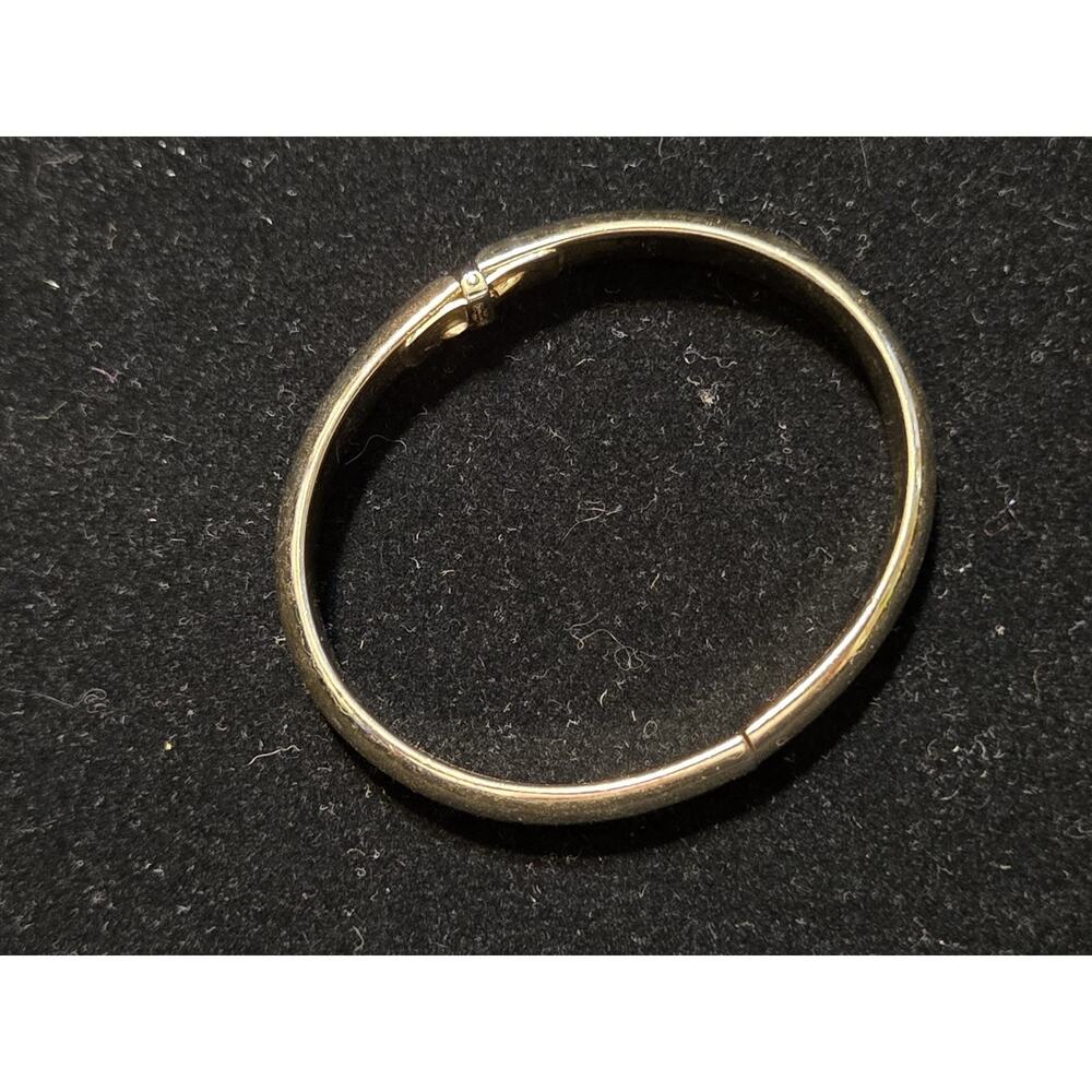 Vintage Whiting & Davis Co Mesh Bags Gold Hinged Bangle Bracelet